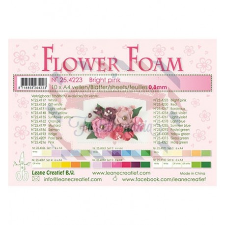 Fommy Leane Creatief per fiori 0,8 mm in fogli A4 10 pezzi colore Rosa brillante