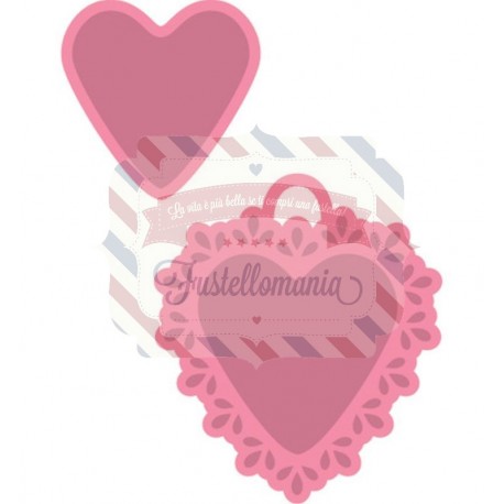 Fustella metallica Marianne Design Collectables Candy hearts NL text + Stamp