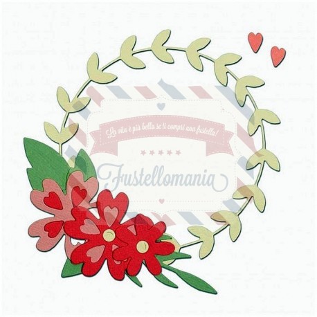 Fustella Sizzix Thinlits floral wreath