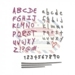 Fustella Sizzix Thinlits Alfabeto Doodle Alphabet & Numbers