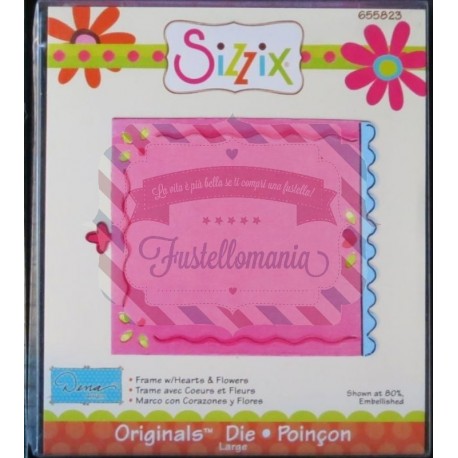 Fustella Sizzix Originals Cornice con cuori e fiori
