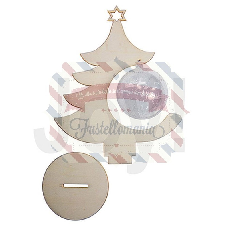 MDF in legno albero genealogico set con palline per albero di Natale Swirl STAR ALBERO KIT STAND 