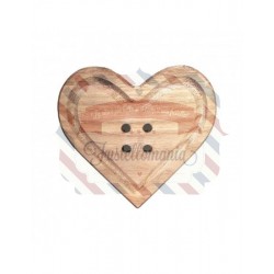 Bottone cuore in legno 24x24x2 cm Sbottonati