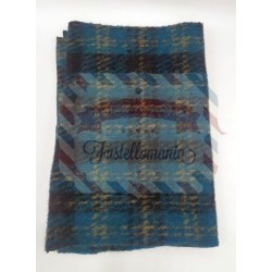 Lo Scottish tessuto tartan base blu 30 x 100 cm