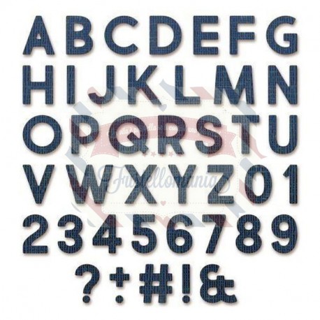 Fustella Sizzix Thinlits Alfabeto alphanumeric bold con numeri e simboli