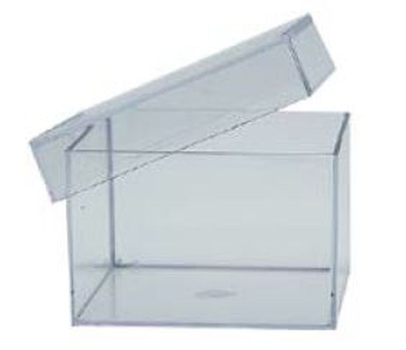 Scatola di plastica trasparente quadrata 5,7x7,5x5