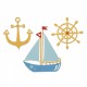 Fustella Sizzix Thinlits Compagni di vela Barca Timone e Ancora