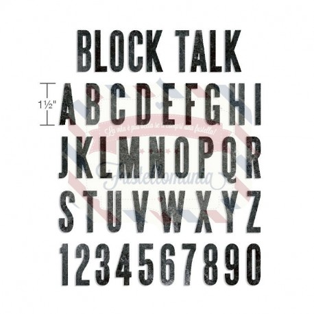 Fustella Sizzix BIGz XL Tim Holtz Alfabeto Block Talk