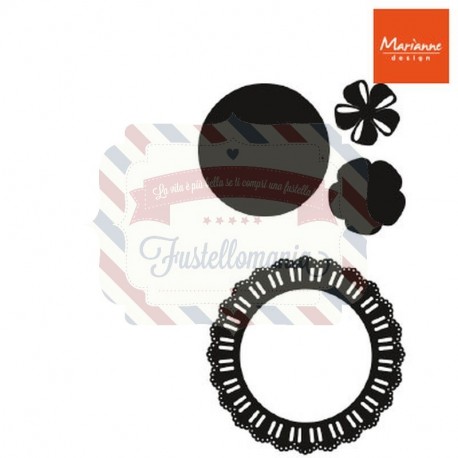 Fustella metallica Marianne Design Craftables Ribbon Doily with rosette