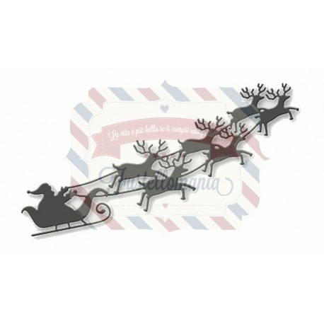 Fustella metallica Babbo Natale con renne