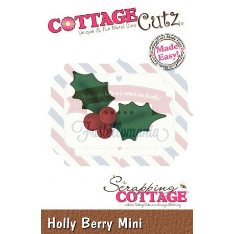Fustella metallica Cottage Cutz Holly Berry Mini