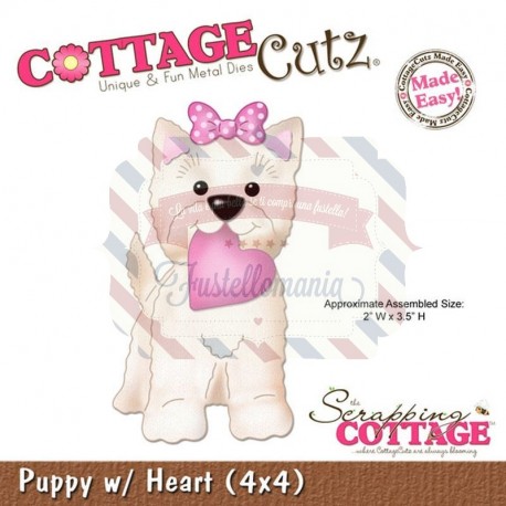 Fustella metallica Cottage Cutz Puppy w Heart