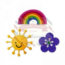 Fustella Sizzix Thinlits Fiore Arcobaleno e Sole