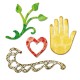 Fustella Sizzix Sizzlits Flourish Hand Heart Vine