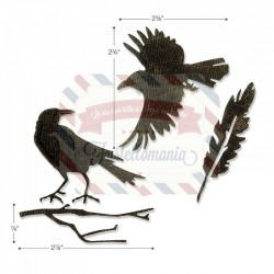 Fustella Sizzix Thinlits Feather & Ravens