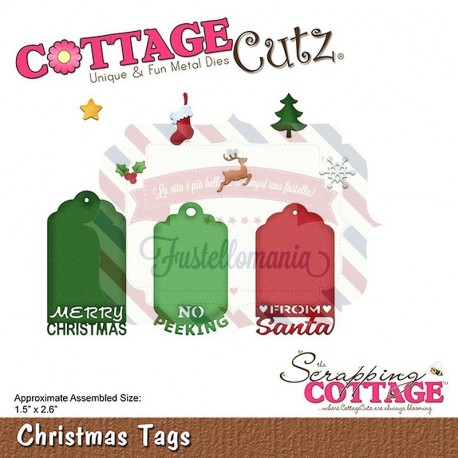 Fustella metallica Cottage Cutz Christmas Tags