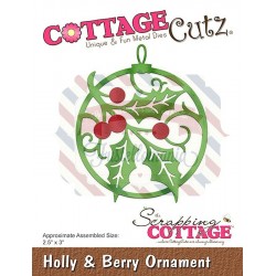 Fustella metallica Cottage Cutz Holly & Berry Ornament