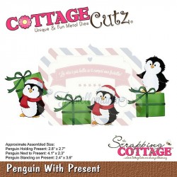 Fustella metallica Cottage Cutz Penguin With Present